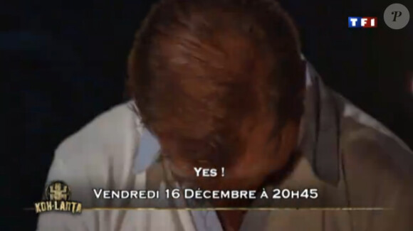 Olivier heureux lors de la grande finale de Koh Lanta, vendredi 16 décembre 2011 sur TF1