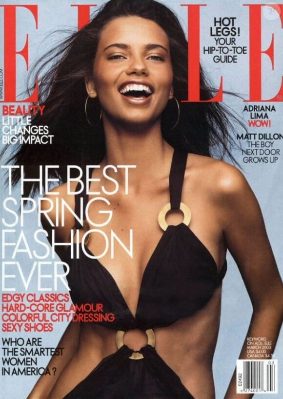 Mars 2003 : Adriana Lima posait en couverture du magazine Elle.