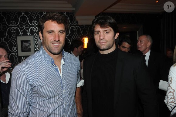Pierre Rabadan et Jean-Baptiste Gobelet lors du dîner organisé chez Castel, le 14 décembre 2011.