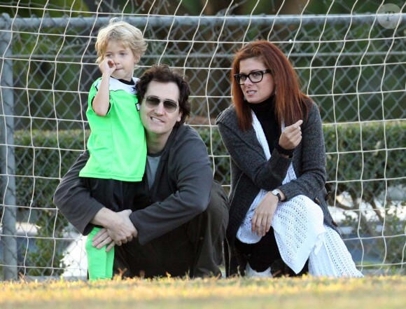 Debra Messing, Daniel Zelman et leurs fils Roman à Los Angeles, le 11 octobre 2009.