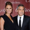 Stacy Keibler et George Clooney lors du festival de cinéma de Palm Springs à Los Angeles le 7 janvier 2012