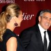 Stacy Keibler et George Clooney lors du festival de cinéma de Palm Springs à Los Angeles le 7 janvier 2012