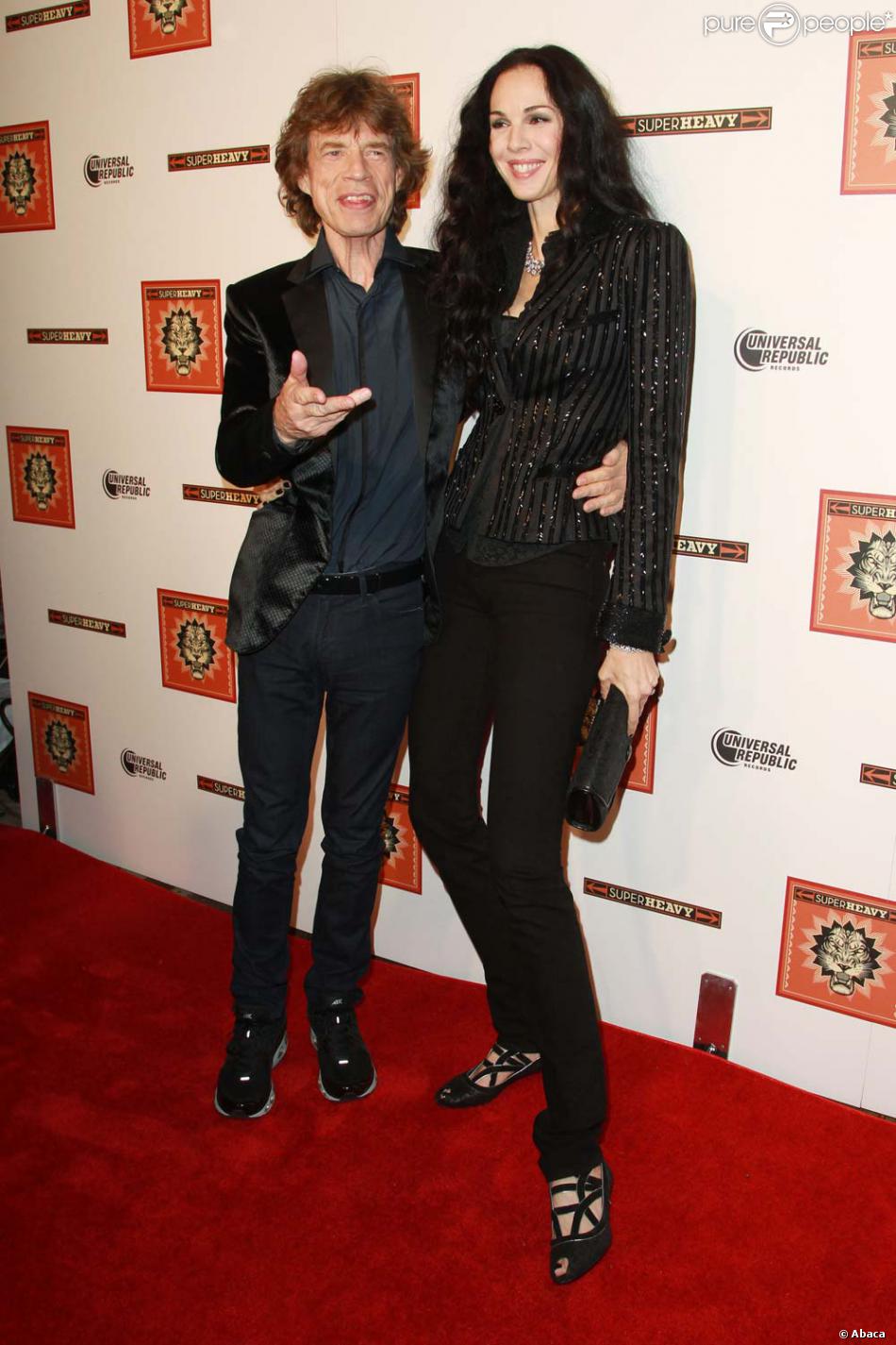 Mick Jagger et L'Wren Scott à New York, le 21 septembre 2011. Purepeople