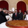 Nicolas Sarkozy à la traditionnelle galette des rois de l'Élysée, le 12 janvier 2012.
