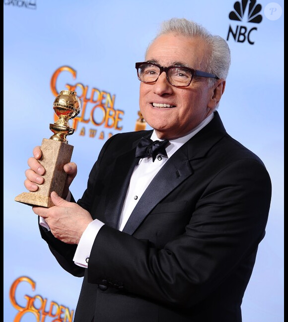 Martin Scorsese, meilleur réalisateur pour Hugo Cabret aux Golden Globes à Los Angeles, le 15 janvier 2012.