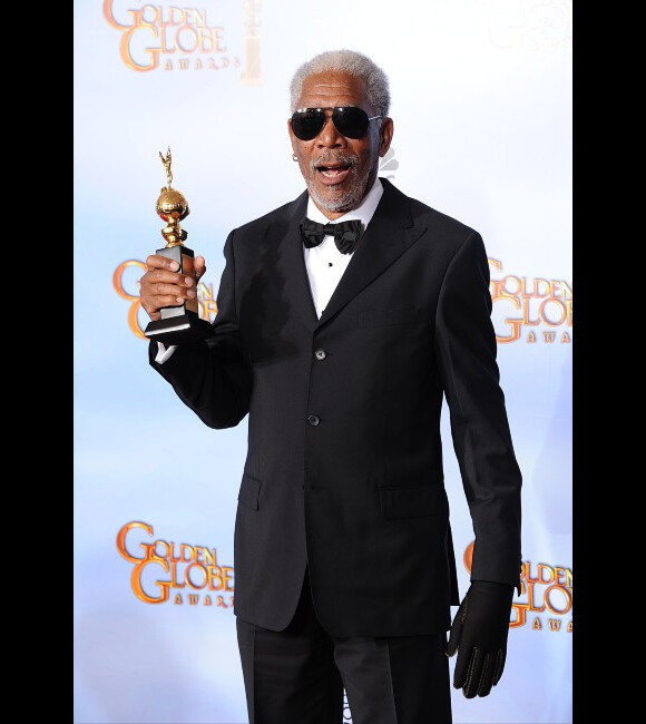 Morgan Freeman, honoré aux Golden Globes à Los Angeles, le 15 janvier 2012.