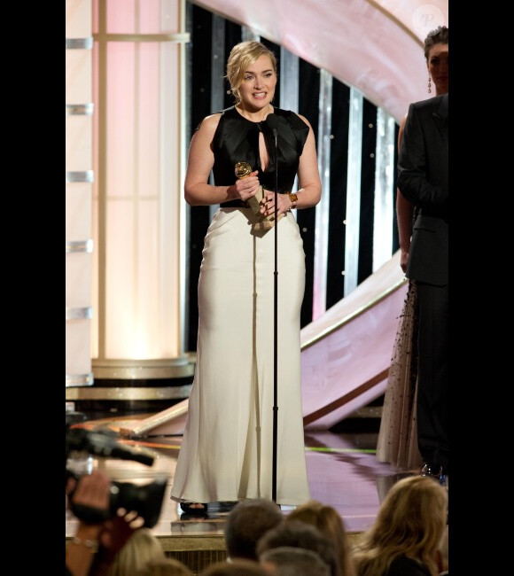 Kate Winslet aux Golden Globes, le 15 janvier 2012 à Los Angeles.