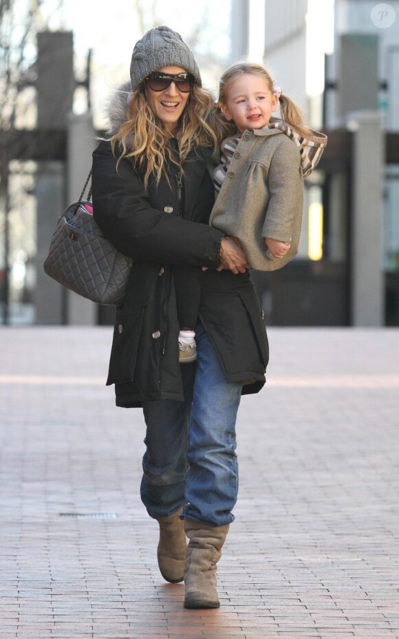 Sarah Jessica Parker et sa fille Marion Loretta à New York, le 20 janvier 2012.