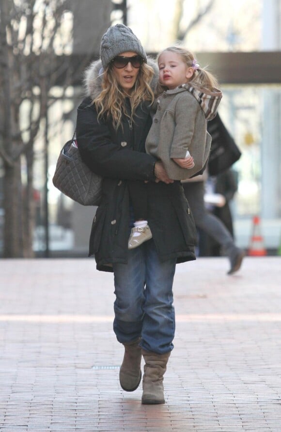 Sarah Jessica Parker et sa fille Marion Loretta à New York, le 20 janvier 2012.
