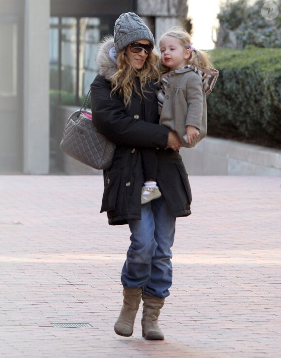 Sarah Jessica Parker et sa fille à New York, le 20 janvier 2012.