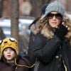 Sarah Jessica Parker et son aîné James Wilkie à New York, le 20 janvier 2012.