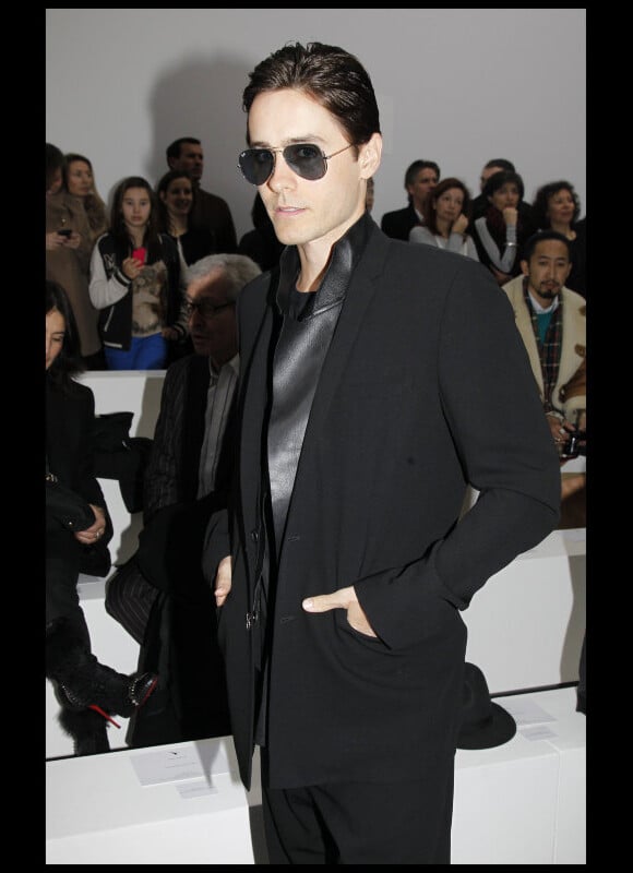 Jared Leto, présent au défilé Dior Homme à Paris, le 21 janvier 2012.