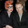 Kim Ann Foxman et son conjoint Andy Butler au premier rang du défilé Dior Homme à Paris, le 21 janvier 2012.