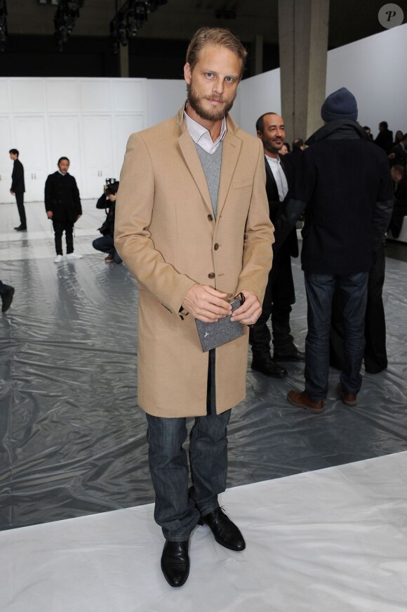 Arnaud Lemaire était présent au défilé Dior Homme à Paris, le 21 janvier 2012.