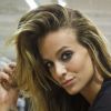La belle Jade Foret, fiancée d'Arnaud Lagardère, au Carrefour Planet Bierges, le 11 janvier 2012 à Bruxelles. Elle y présentait son livre de premiers secours à prodiguer aux enfants