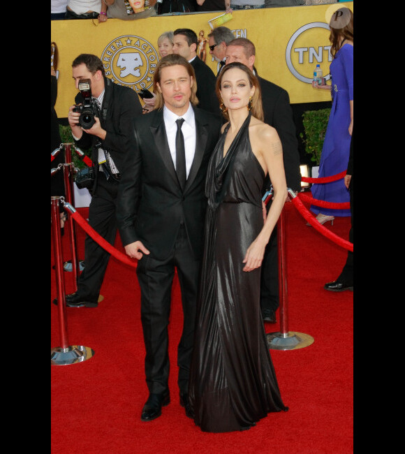 Angelina Jolie et Brad Pitt lors des Screen Actors Guild Awards le 31 janvier 2012