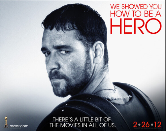 Affiche promotionnelle des Oscars 2012 : Gladiator