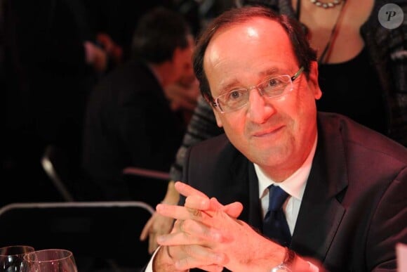 François Hollande au dîner du CRIF, à Paris, le 8 février 2012.