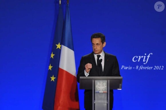 Discours de Nicolas Sarkozy au dîner du CRIF, à Paris, le 8 février 2012.