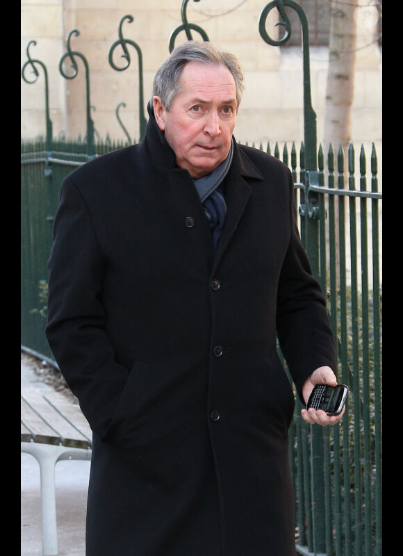 Gérard Houllier lors des obsèques de Christian Blachas en l'église Notre Dame de Boulogne, le 10 février 2012