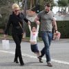 Katherine Heigl, son époux Josh et leur fillette Naleigh, à Los Angeles. 11 février 2012
