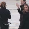 Angelina Jolie et Brad Pitt quittent Sarajevo, en Bosnie, le 15 février 2012.