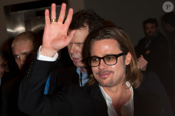 Brad Pitt le 16 février 2012 à Paris pour l'avant-première du film Au pays du sang et du miel