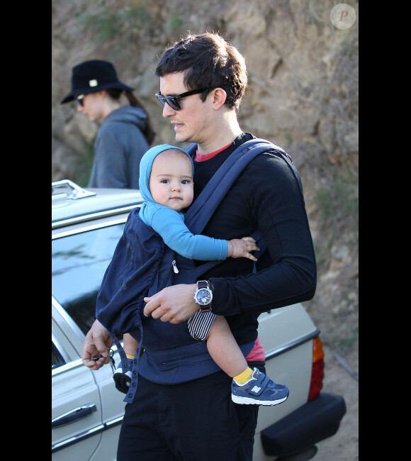 Orlando Bloom et son fils Flynn le 13 janvier 2012