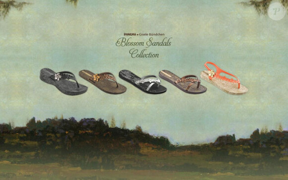 Gisele Bündchen lance la nouvelle campagne printemps-été 2012 pour sa collection de sandales Ipanema.