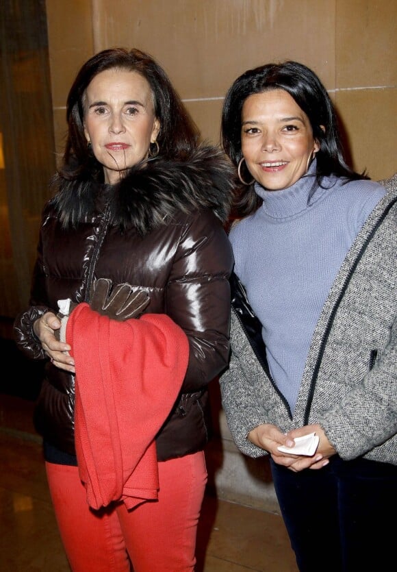 Catherine Canovas et Sophie Douzal lors de la soirée de lancement du restaurant éphémère du Plaza Athénée Les bancs d'hiver. Le 16 février 2012