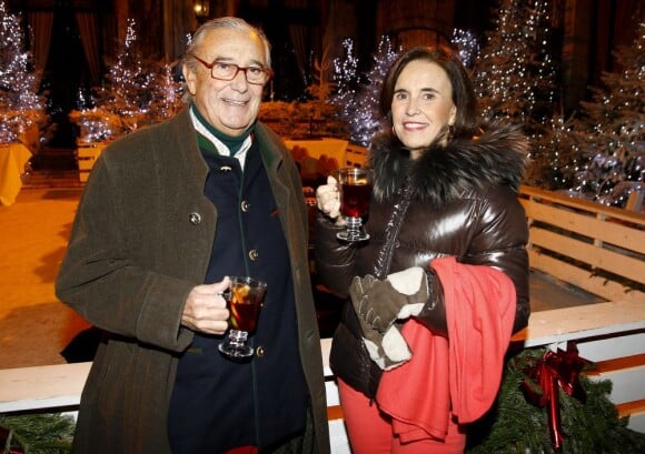 Manuel et Catherine Canovas aux Bancs d'Hiver, restaurant éphémère du Plaza Athénée. Le 16 février 2012