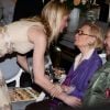 Michèle Morgan fête ses 92 ans et 75 ans de cinéma, avec Sarah Marshall, à la mairie de Puteaux, le 29 février 2012.