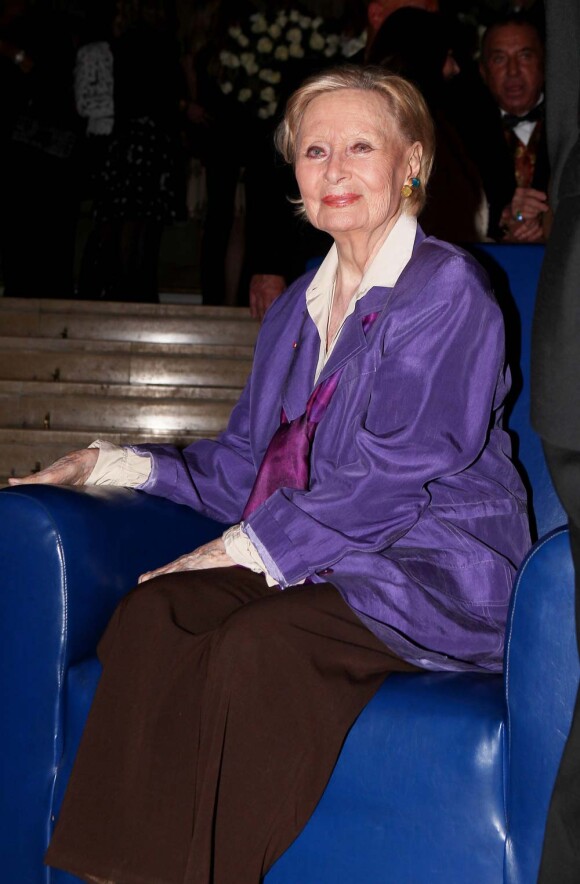 Michèle Morgan fête ses 92 ans et 75 ans de cinéma, à la mairie de Puteaux, le 29 février 2012.