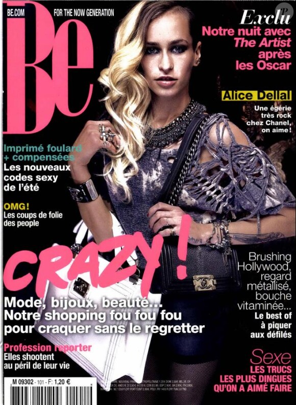 Alice Dellal en couverture du magazine Be du 2 mars 2011.