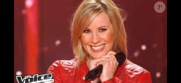 Blandine sur le plateau de The Voice : La plus belle voix sur TF1. Emission du samedi 25 février 2012.