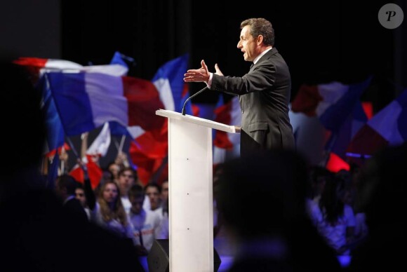 Nicolas Sarkozy en meeting à Bordeaux, le 3 mars 2012.