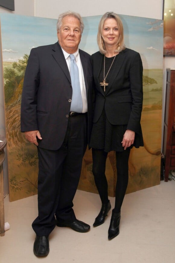 Massimo Gargia et la princesse Hélène de Yougoslavie à la soirée Massimo Gargia au Périgord à paris le 15 mars 2012