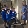 Camilla Parker Bowles, marraine du Big Jubilee Lunch, recevait quelques écoliers à Clarence House au matin du 15 mars 2012.
