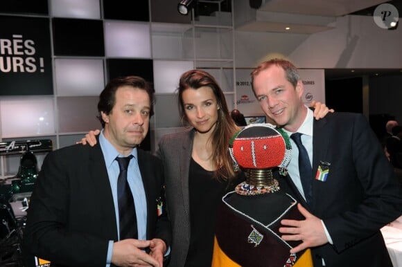 Patrice Romedenne, Céline Bosquet et Julien Arnaud lors du dîner de gala de la Coupe de l'info jeudi 15 mars à L'Atelier Renault à Paris