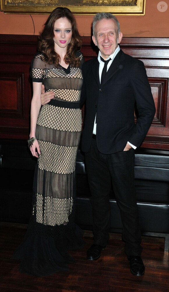 Coco Rocha et Jean-Paul Gaultier assistent à un gala célébrant la mode au lycée français de New York. Le 17 mars 2012.