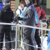 L'infante Elena d'Espagne profite enfin de la neige à Baqueira Beret, le 18 mars 2012, après un début d'année secoué par le scandale Noos.