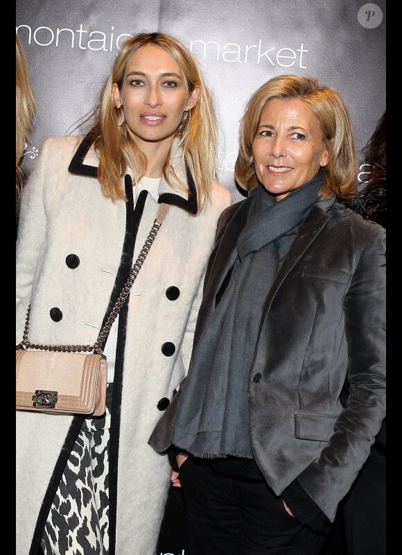 Alexandra Golovanoff et Claire Chazal lors de la présentation de la collection joaillerie Stone chez Montaigne Market à Paris le 6 mars 2012
