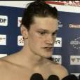 Yannick Agnel après sa victoire sur 100 mètre nage libre aux championnats de France de natation à Dunkerque