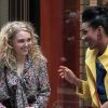 Anna-Sophia Robb et Freema Agyeman sur le tournage de The Carrie Diaries, à New York, le 25 mars 2012.