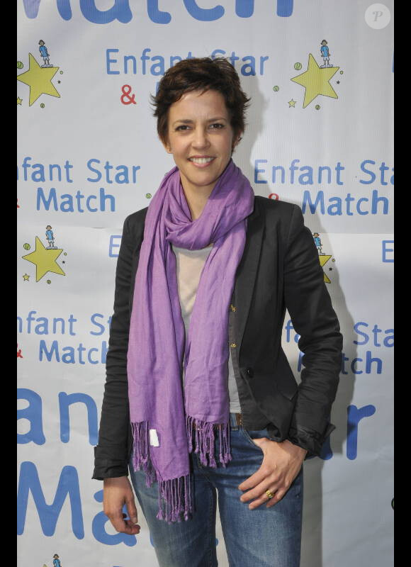 Nathalie Renoux lors du tournoi de tennis pour l'association Enfant Star et Match à Paris le 26 mars 2012