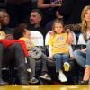 Heidi Klum, Seal et leurs enfants à un match des Lakers juste avant l'annonce de leur rupture. Los Angeles, le 7 janvier 2012.