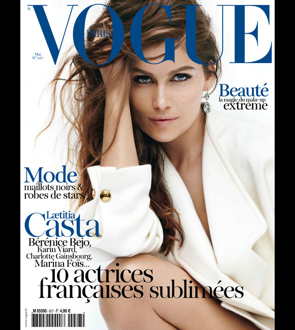 Laetitia Casta en couverture du magazine Vogue Paris de mai 2012.