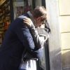 Alec Baldwin et sa fiancée Hilaria Thomas dans les rues de Rome le 12 avril 2012