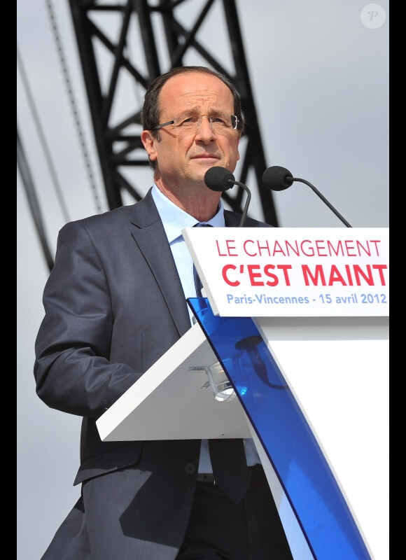 François Hollande, à Vincennes, le 15 avril 2012.