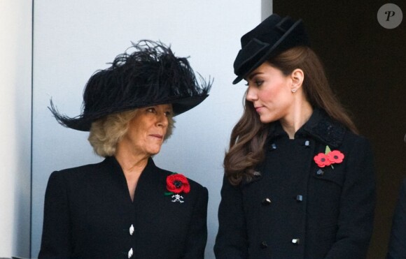 Kate Middleton lors du Remembrance Sunday, automne 2011
Catherine, duchesse de Cambridge (Kate Middleton), devenue de manière fulgurante une icône de style depuis son entrée dans la famille royale, s'en est souvent remise au bleu, une couleur qu'elle affectionne, pour des occasions spéciales.